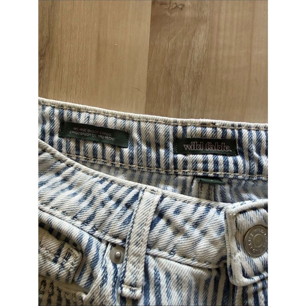 wild fable Striped Cargo Jeans in Light Blue and White - Picture 3 of 5